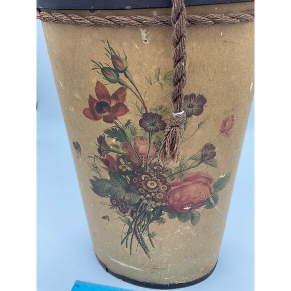 VTG Oval Cardboard Gift Box 13" x 7" x 4.5" Wide w/ Lid & Rope Country Core - Picture 4 of 13